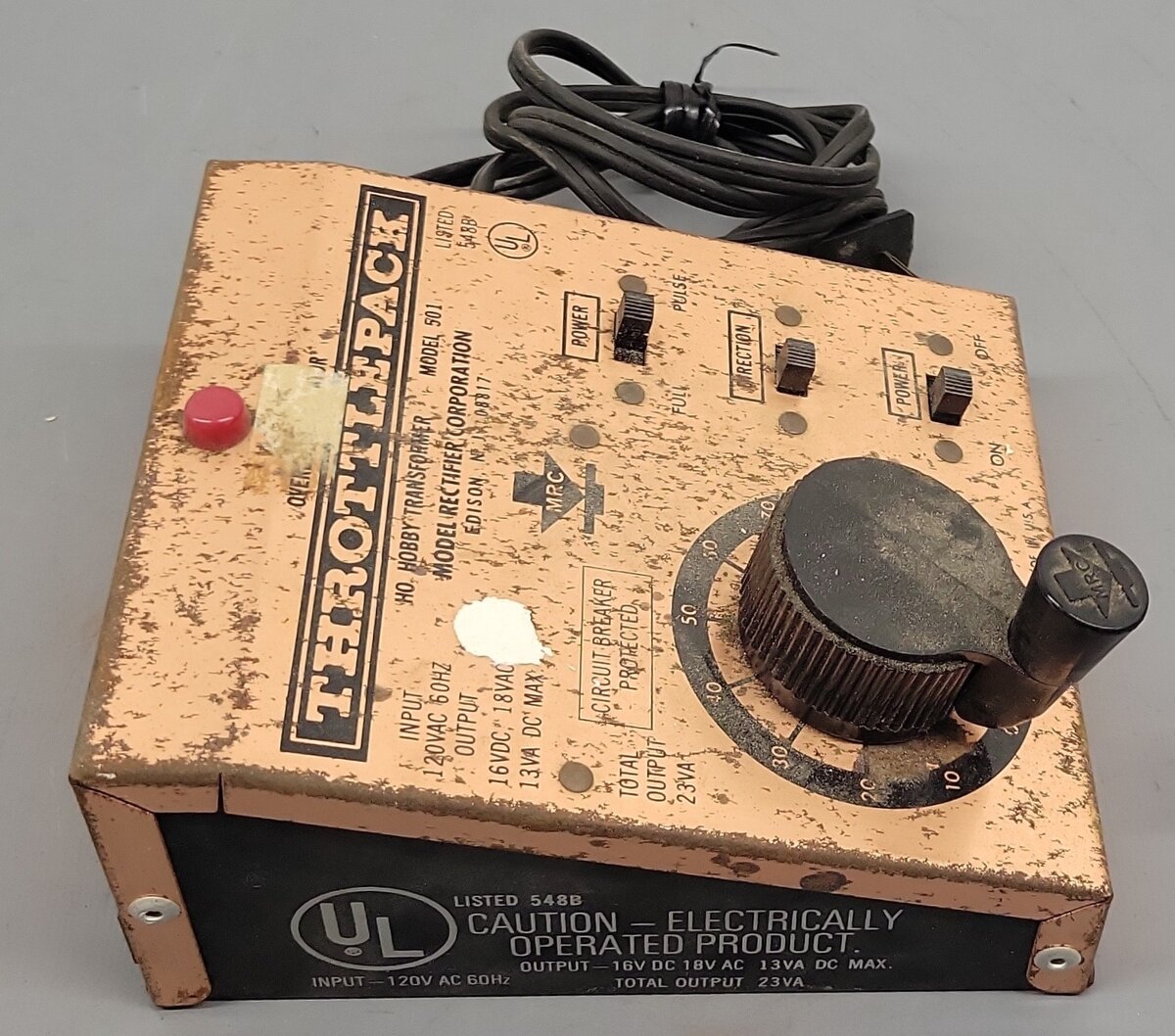 MRC 501 HO Scale Throttlepack Train Control/Box
