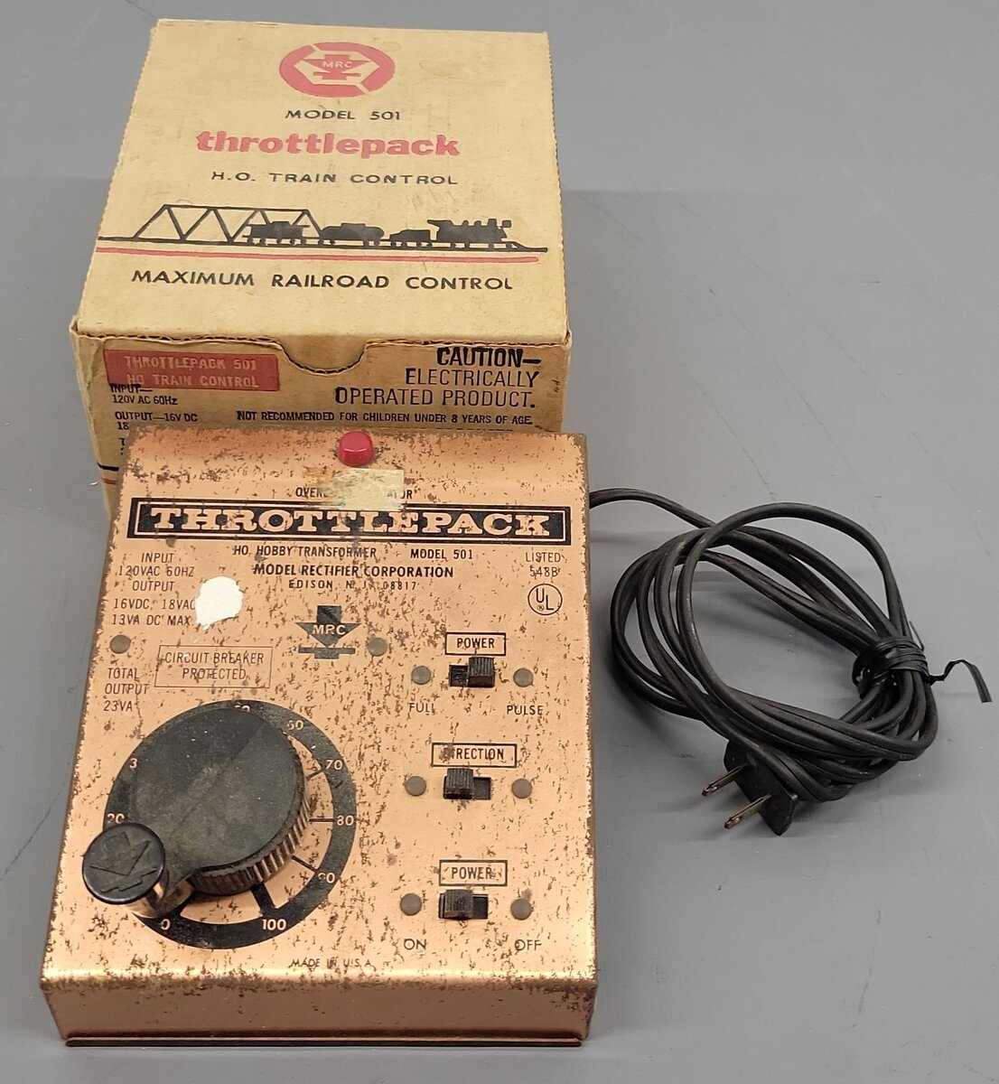 MRC 501 HO Scale Throttlepack Train Control/Box