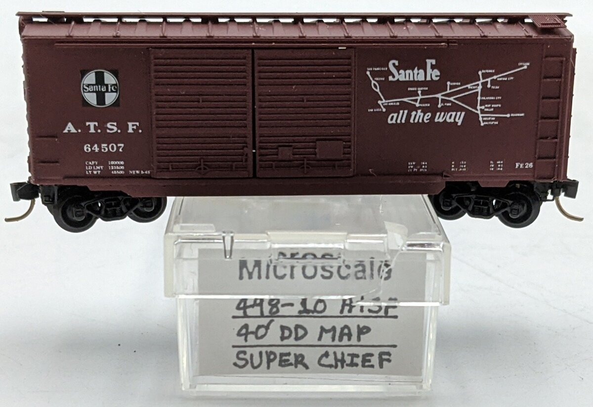 Micro-Trains 448-10 N ATSF DD Map & 'The Super Chief' Boxcar #64507 LN/Box