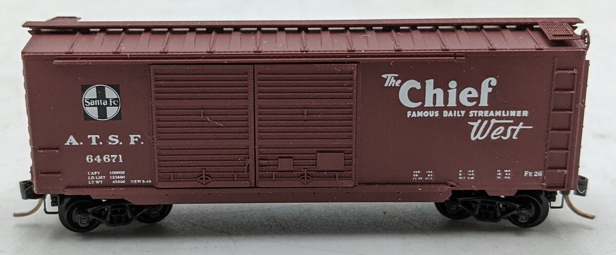 Micro-Trains 448-11 N ATSF DD Map & 'The Chief' Boxcar #64671 EX