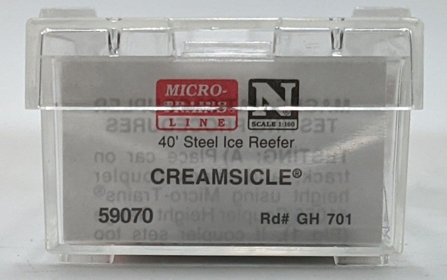 Micro-Trains 05900070 N Creamsicle 40' Steel Side Ice Reefer #701 LN/Box