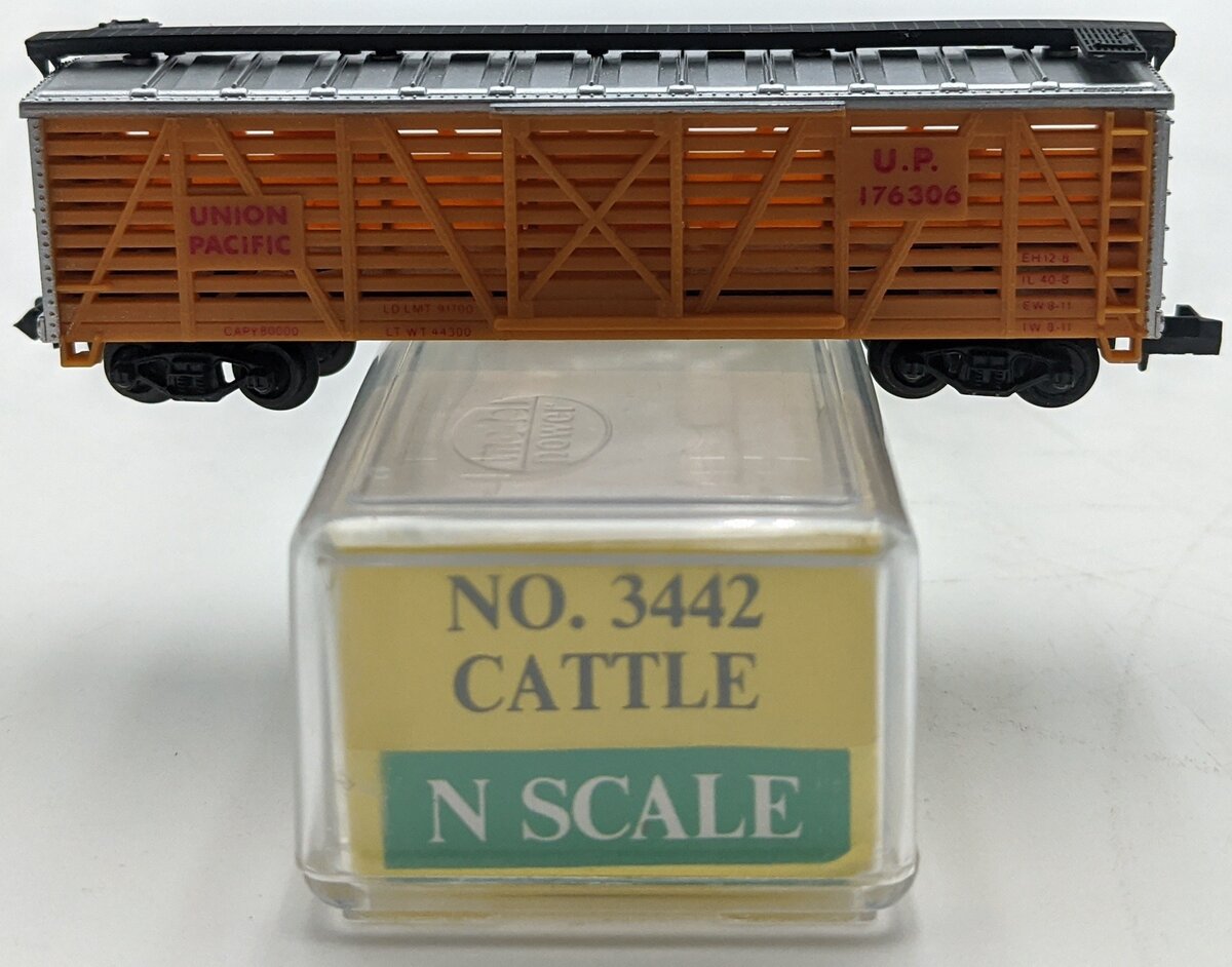 Model Power 3442 N Scale UP 40' Cattle Car #176306 LN/Box