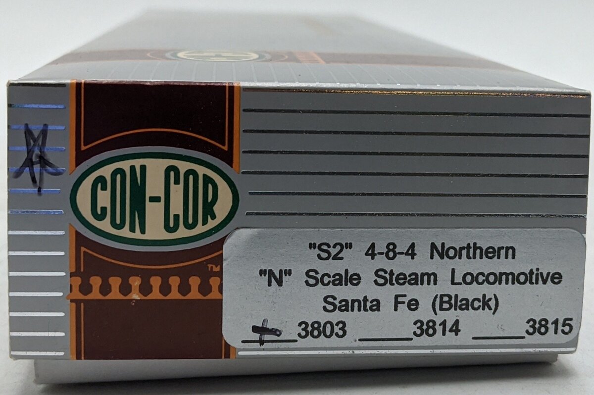 Con-Cor 3803 N Scale Santa Fe 4-8-4 Steam Locomotive & Tender LN/Box