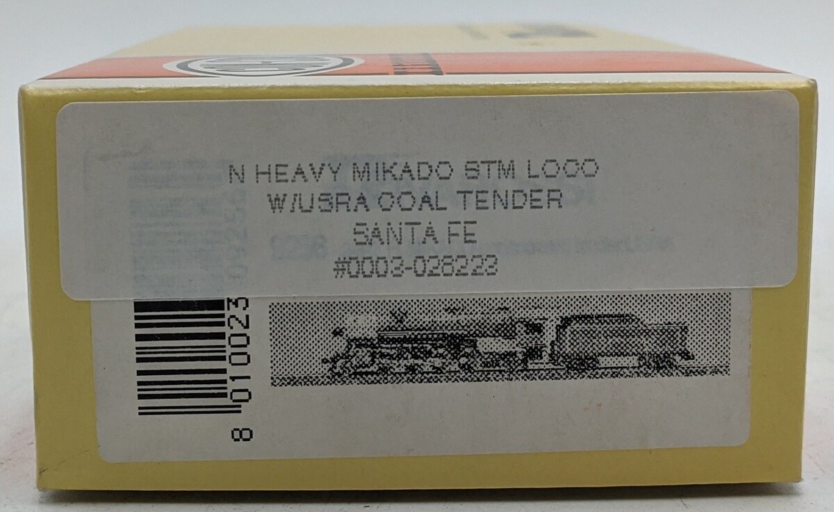 Con-Cor 0003-028223 N Santa Fe Heavy Mikado Steam Locomotive w/USRA Coal Tender VG/Box