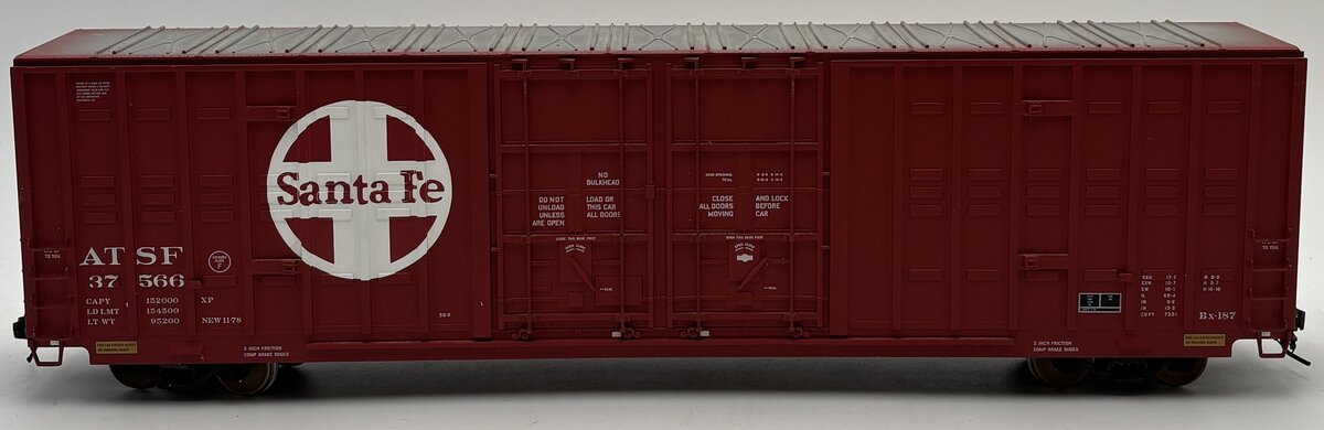 Atlas 9625-5 O Santa Fe 60' Berwick Hy-Cube Box Car #37566 (2-Rail) EX/Box