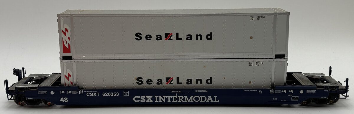 Lionel 6-27525 O Gauge CSX Transport Husky Stack Car w/ Container Load #620353 EX/Box