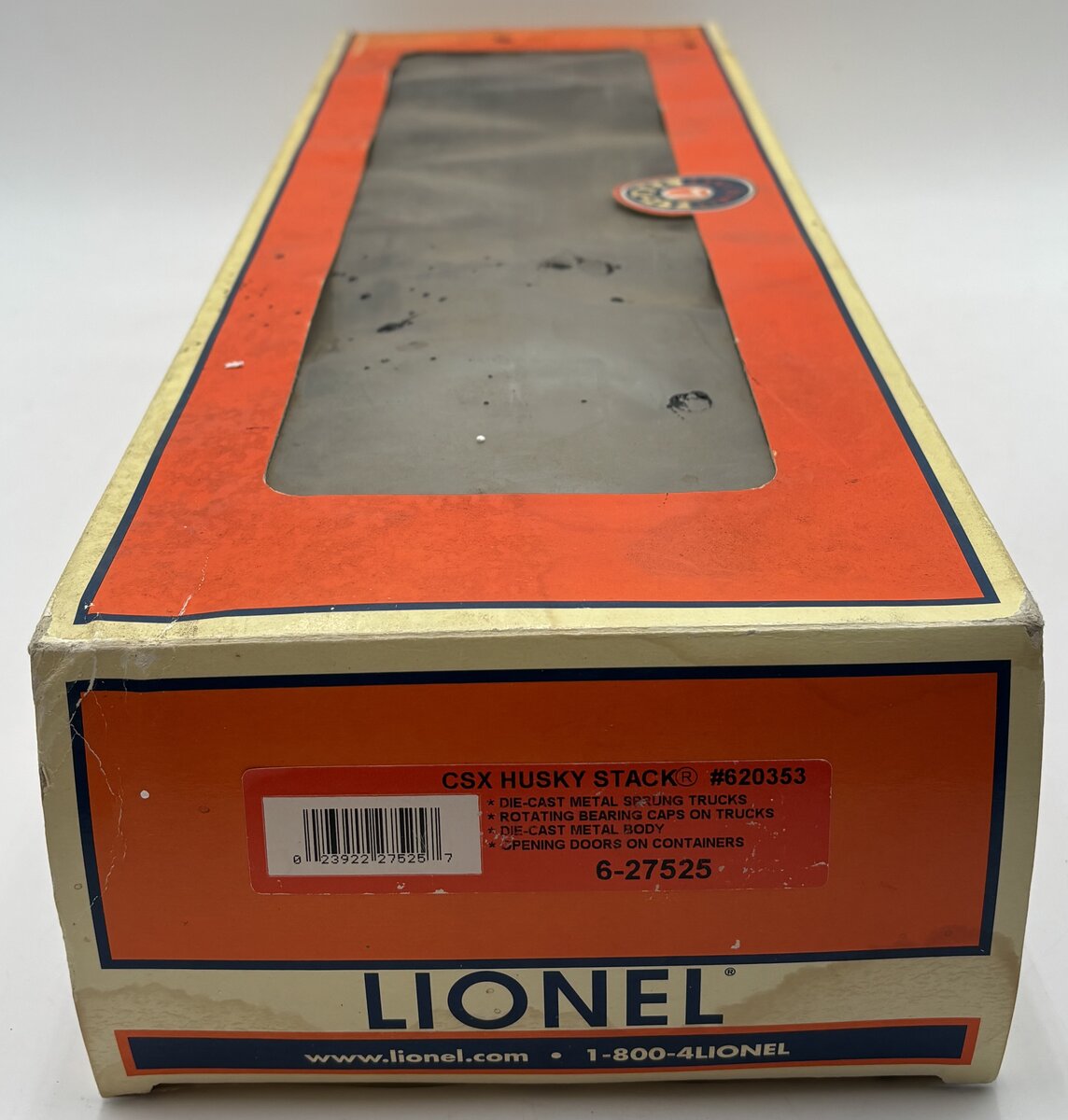 Lionel 6-27525 O Gauge CSX Transport Husky Stack Car w/ Container Load #620353 EX/Box