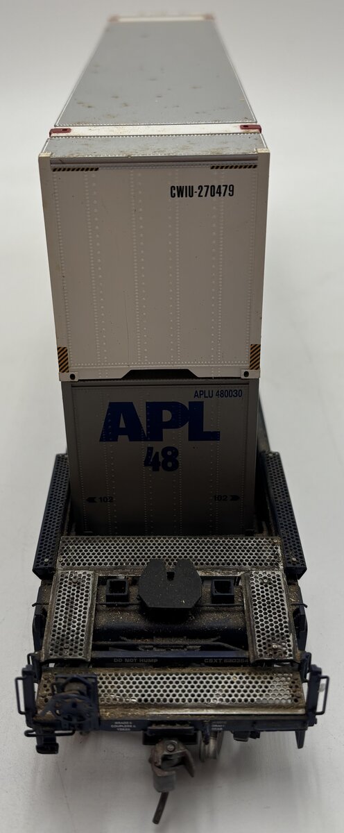 Lionel 6-27526 O Gauge CSX Husky Stack Flatcar w/ Container Load #620354 VG/Box