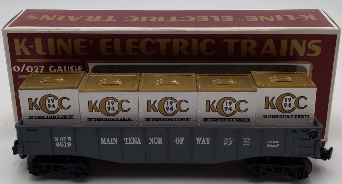 K-Line K90005IC O Gauge K-Line Collector's Club Gondola with Crates #6519 LN/Box