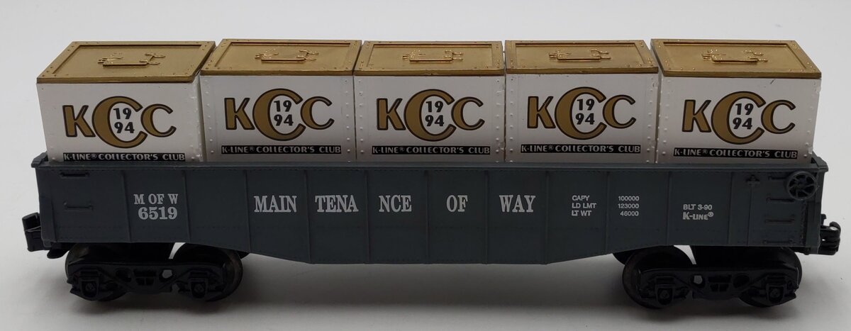 K-Line K90005IC O Gauge K-Line Collector's Club Gondola with Crates #6519 LN/Box