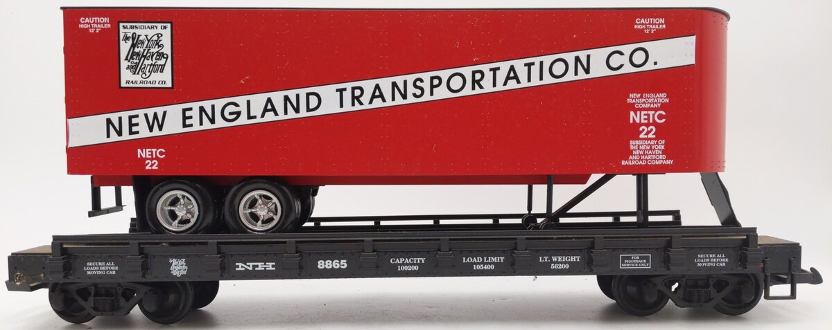 USA Trains 17011 G New England Transportation Piggyback Flatcar with Trailer EX