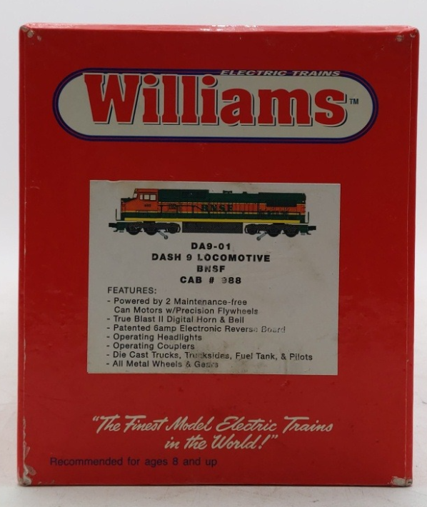 Williams DA9-01 O Gauge BNSF Dash 9 Powered Diesel Locomotive #988 EX/Box