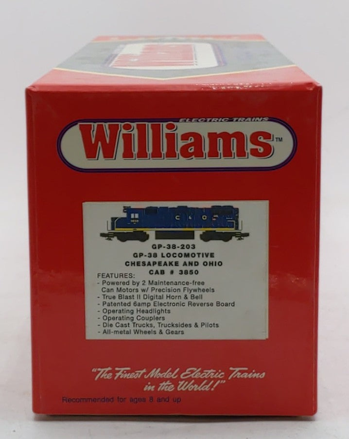 Williams 38-203 GP-38 O Gauge Chesapeake & Ohio Diesel Locomotive # 3850 EX/Box