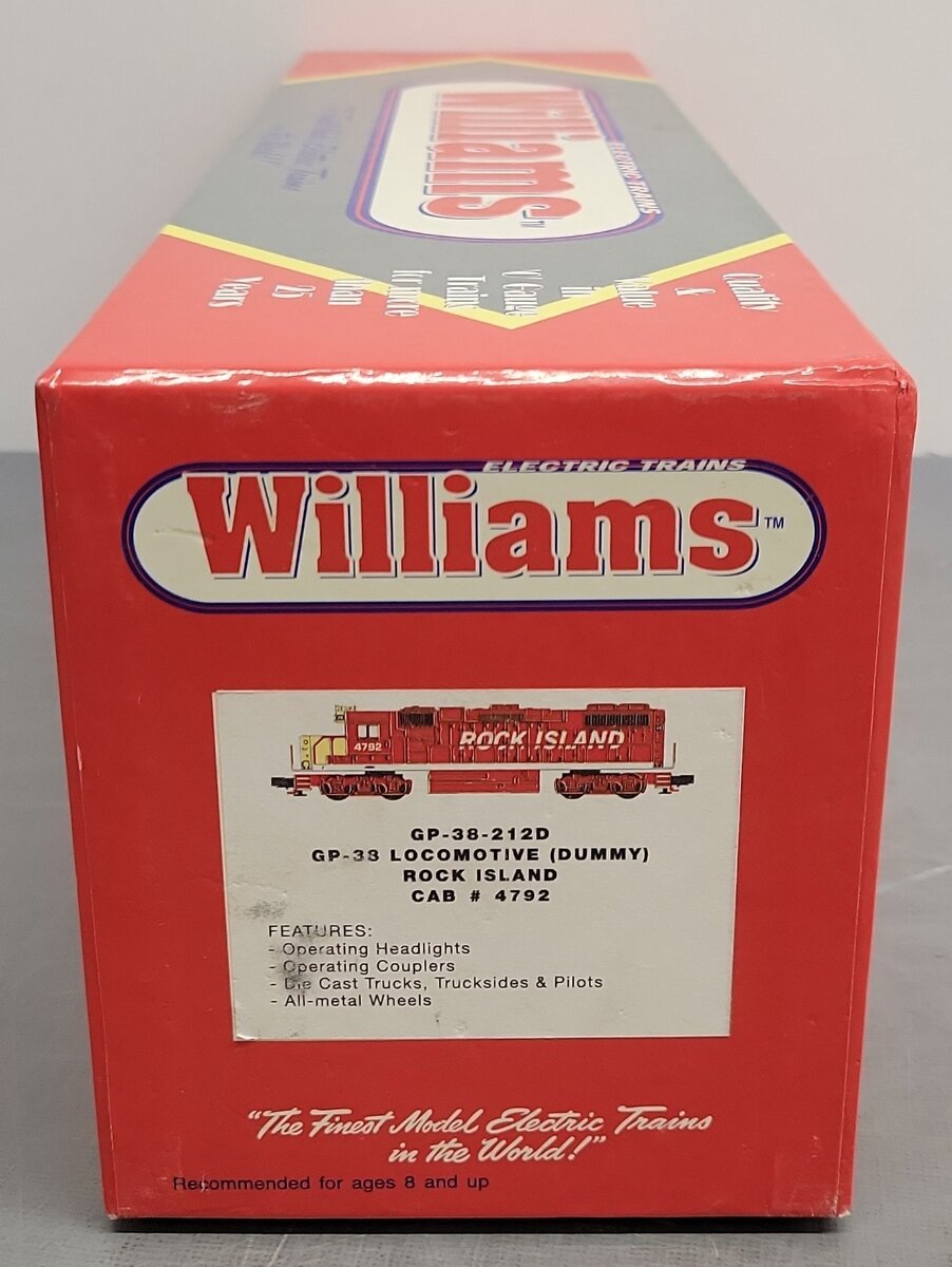 Williams GP-38-212D O Gauge Rock Island GP-38 Dummy Diesel Locomotive #4792 VG/Box