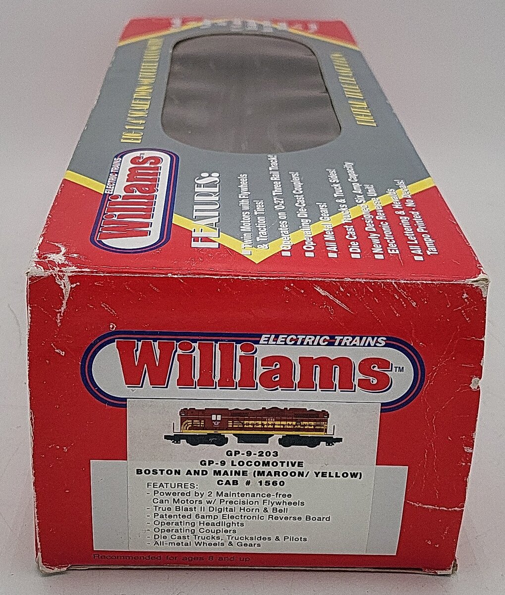 Williams GP-9-203 O Gauge Boston & Maine GP-9 Diesel Engine Cab #1560 LN/Box