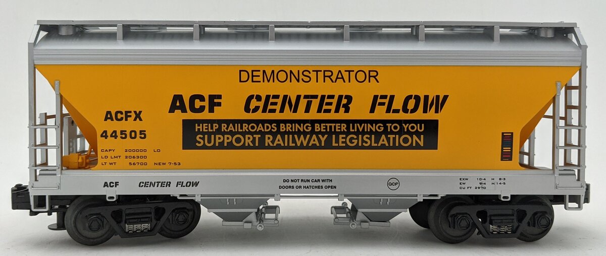 MTH 20-97423 O Gauge ACF Demo 2-Bay Centerflow Hopper #44505 EX