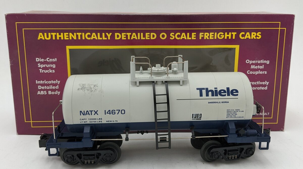 MTH 20-96044 O Scale Theile Kaolin Co. 8000 Gallon Tank Car #14670 EX/Box