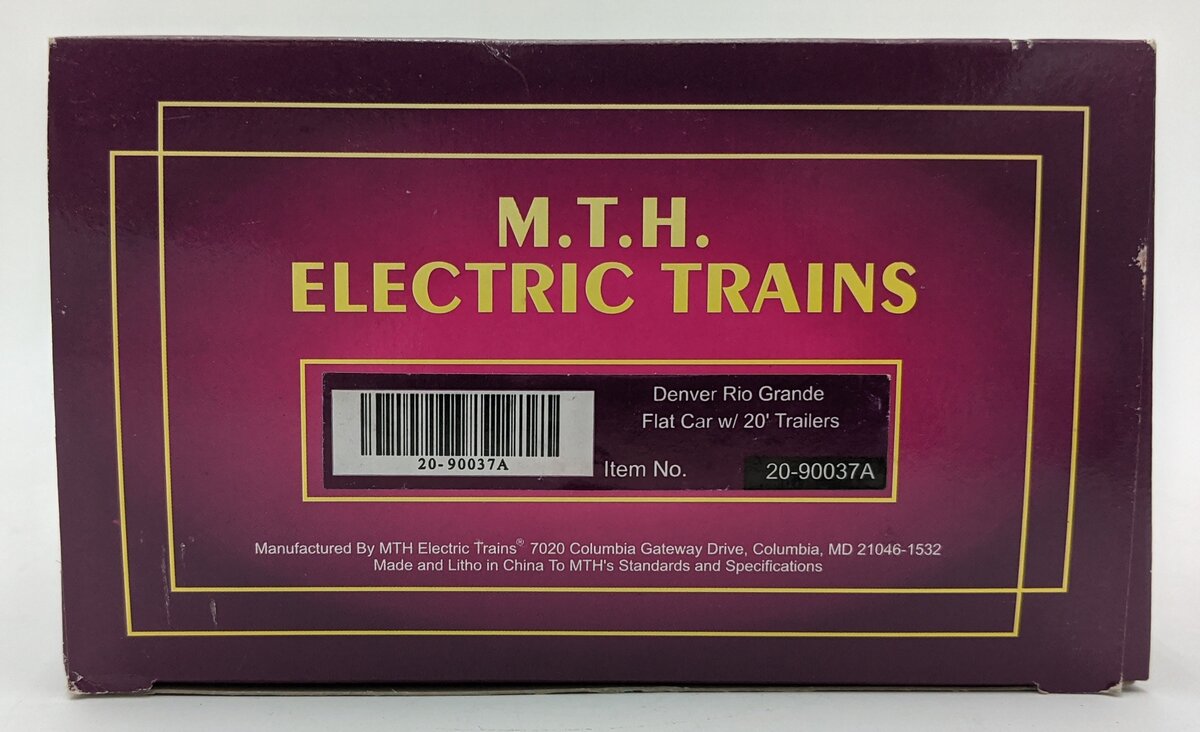 MTH 20-90037A Denver Rio Grande Flatcar w/Trailers #105019 LN/Box