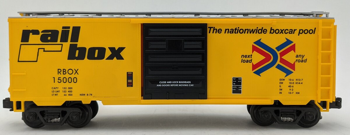 MTH 20-9305 O Gauge Railbox Boxcar #15000 EX