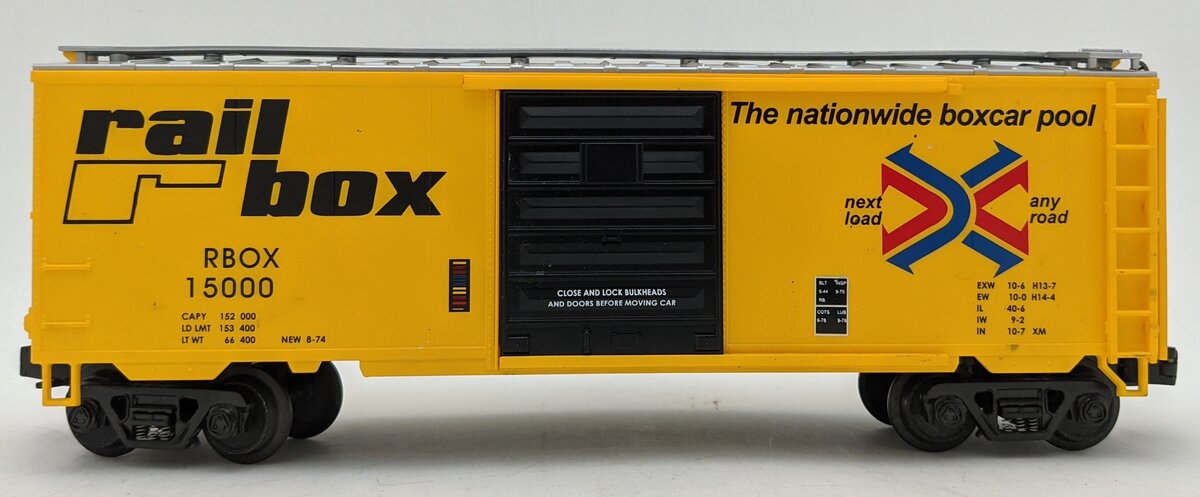 MTH 20-9305 O Gauge Railbox Boxcar #15000 EX