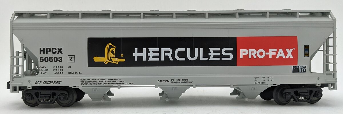 MTH 20-97424 O Gauge Hercules 3-Bay Centerflow Hopper #50503 LN