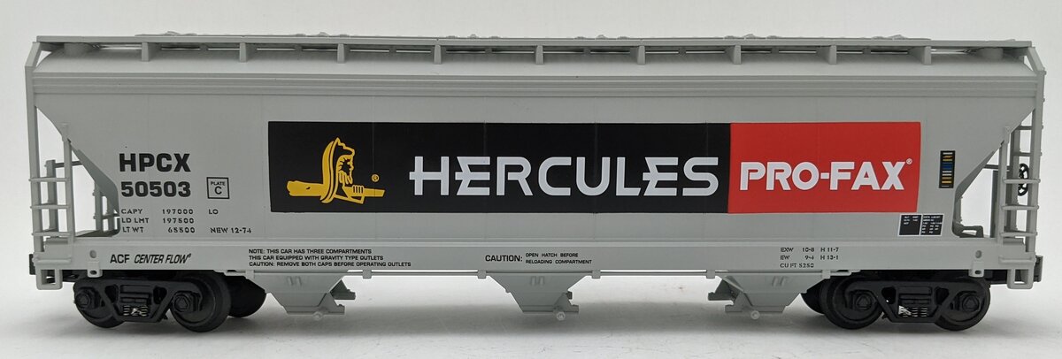 MTH 20-97424 O Gauge Hercules 3-Bay Centerflow Hopper #50503 LN
