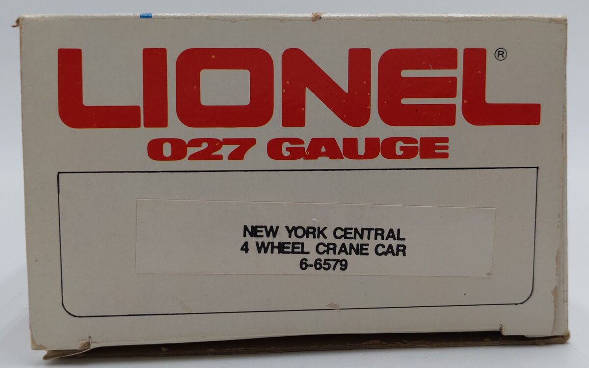 Lionel 6-6579 O Gauge New York Central 4-Wheel Crane Car #6579 EX/Box