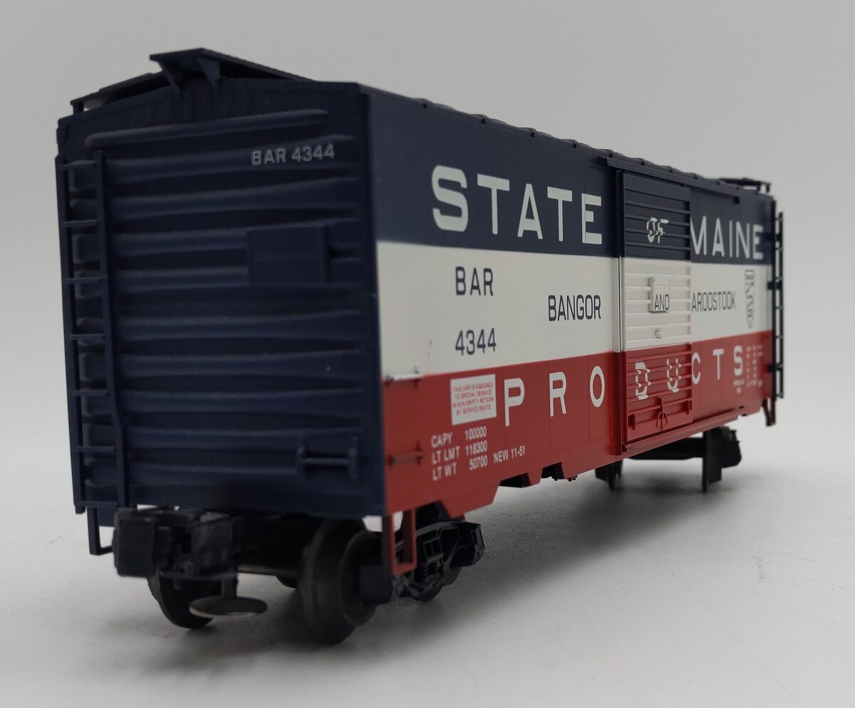 Weaver 3082 O Gauge State of Maine PS-1 40' Box Car #4344 (3-Rail) EX/Box