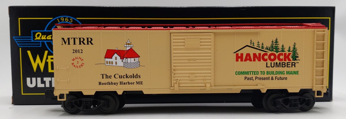 Weaver O Scale Maine 3-Railer Hancock Lumber Steel Side Refrigerator Car LN/Box