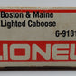 Lionel 6-9181 O Gauge Boston and Maine N5C Porthole Caboose EX/Box