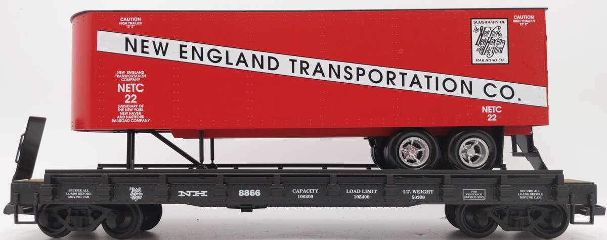 USA Trains 17011 G New England Transportation Piggyback Flatcar with Trailer EX