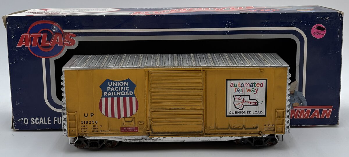 Atlas 804-4 O Scale 2-Rail Custom Weathered UP 40' Hi-Cube Boxcar #518258/Box