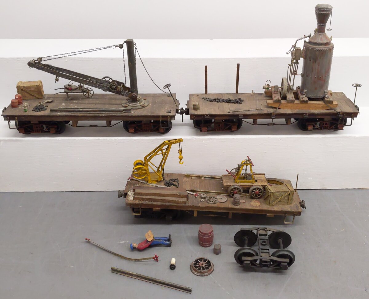G Scale Assorted Custom Wooden Flatcars [3] EX