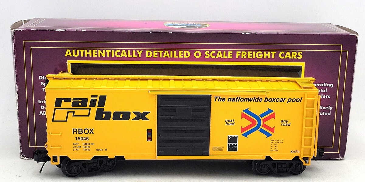 MTH 20-93890 O Railbox 40' Box Car #15045 LN/Box