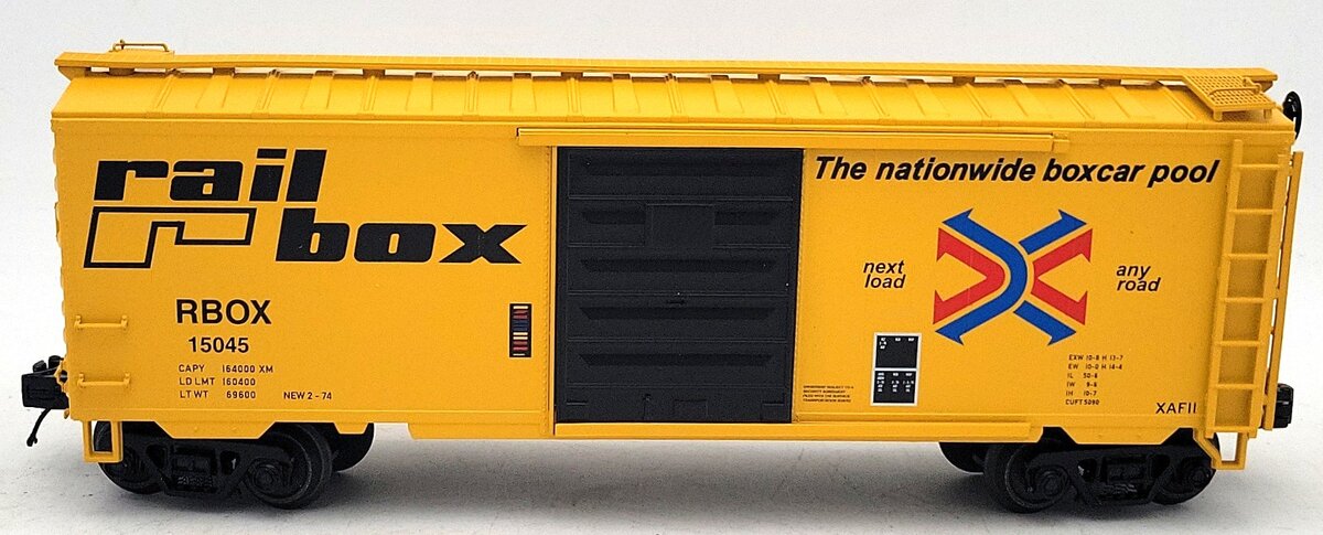 MTH 20-93890 O Railbox 40' Box Car #15045 LN/Box
