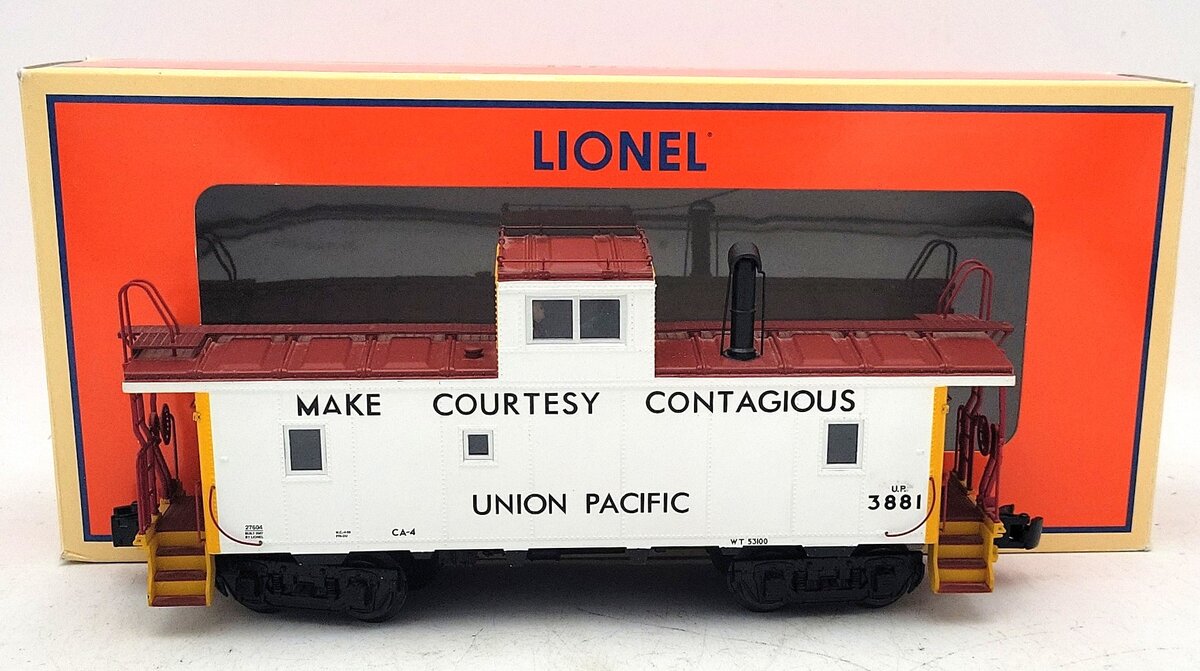 Lionel 6-27604 O Gauge Union Pacific CA-4 Illuminated Caboose with Smoke #3881 LN/Box