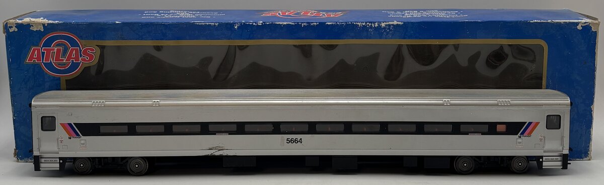 Atlas 7234-1 O Gauge NJ Transit Coach (2 Rail) #5664 VG/Box