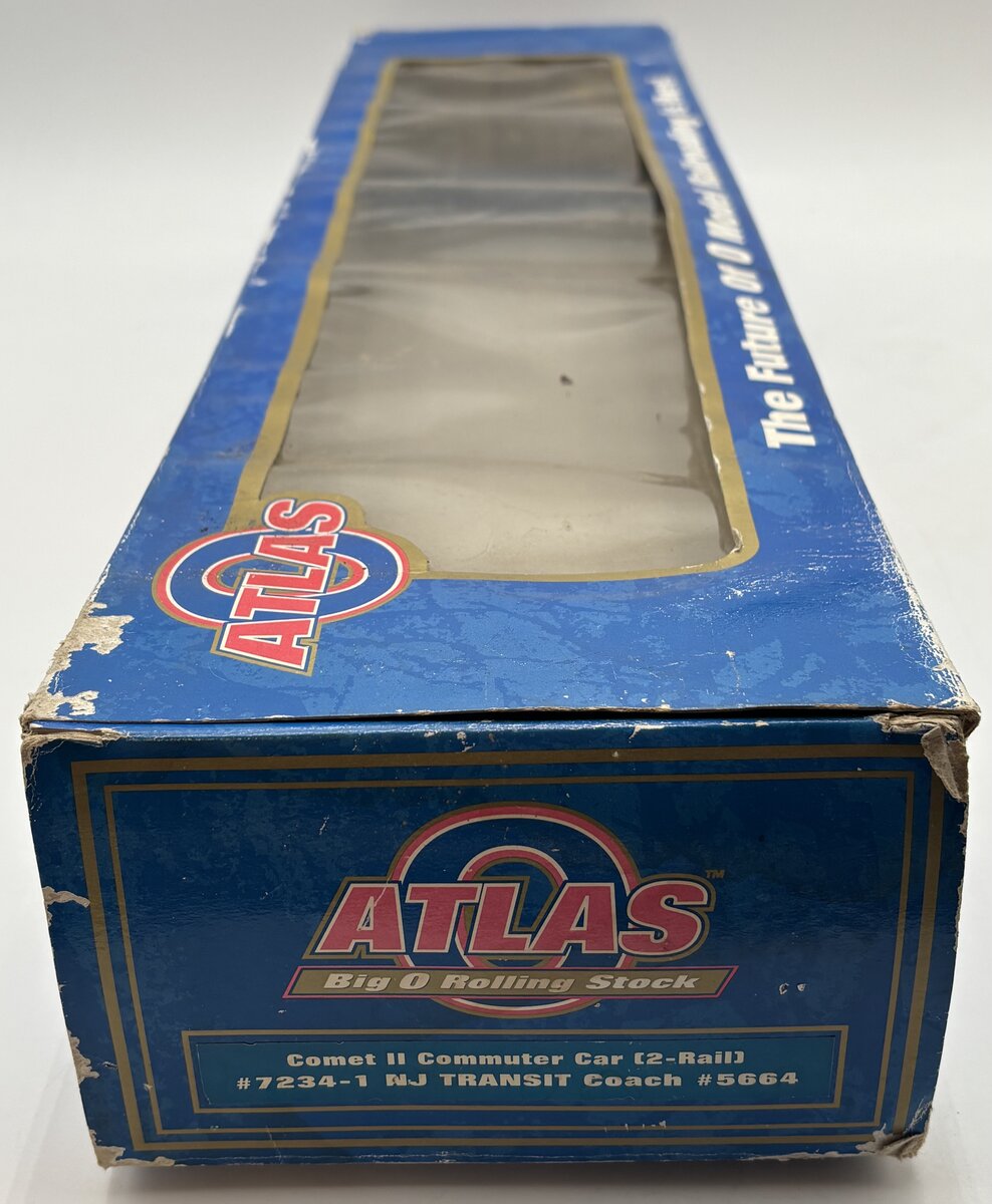 Atlas 7234-1 O Gauge NJ Transit Coach (2 Rail) #5664 VG/Box