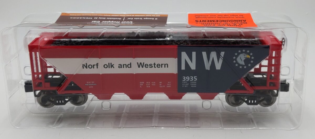 Menards 279-5283 O Norfolk & Western Coal Hopper Car #3935 NIB
