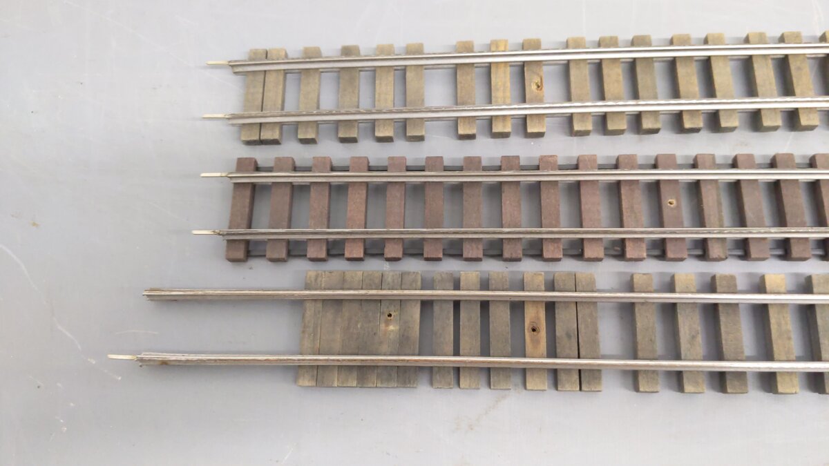 Gargraves S Gauge Tinplate 37" Wood Tie Straight Track Sections [10] VG
