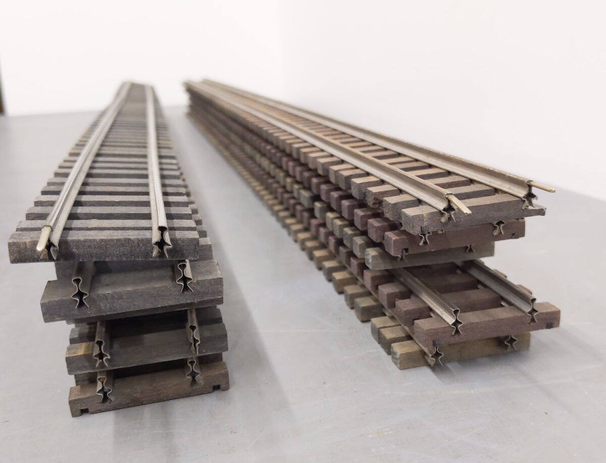 Gargraves S Gauge Tinplate 37" Wood Tie Straight Track Sections [10] VG