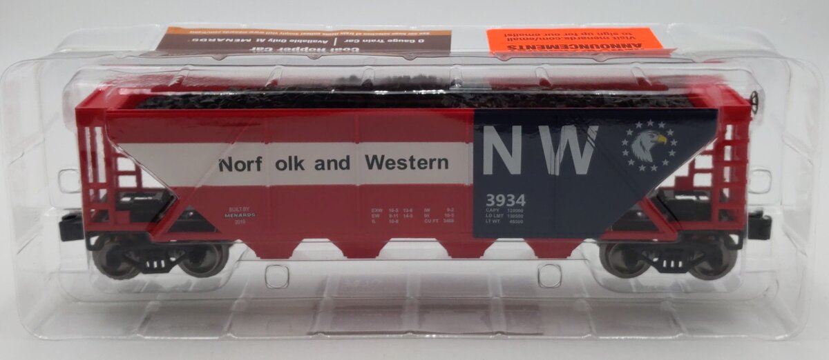 Menards 279-5283 O Norfolk & Western Coal Hopper Car #3934 NIB