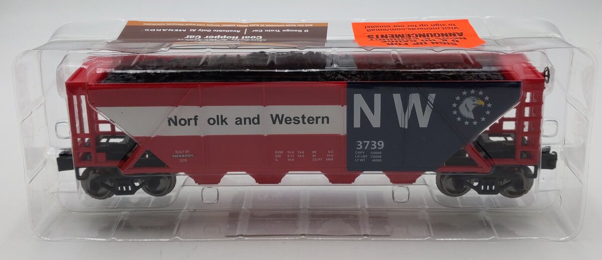 Menards 279-5283 O Norfolk & Western Coal Hopper Car #3739 NIB