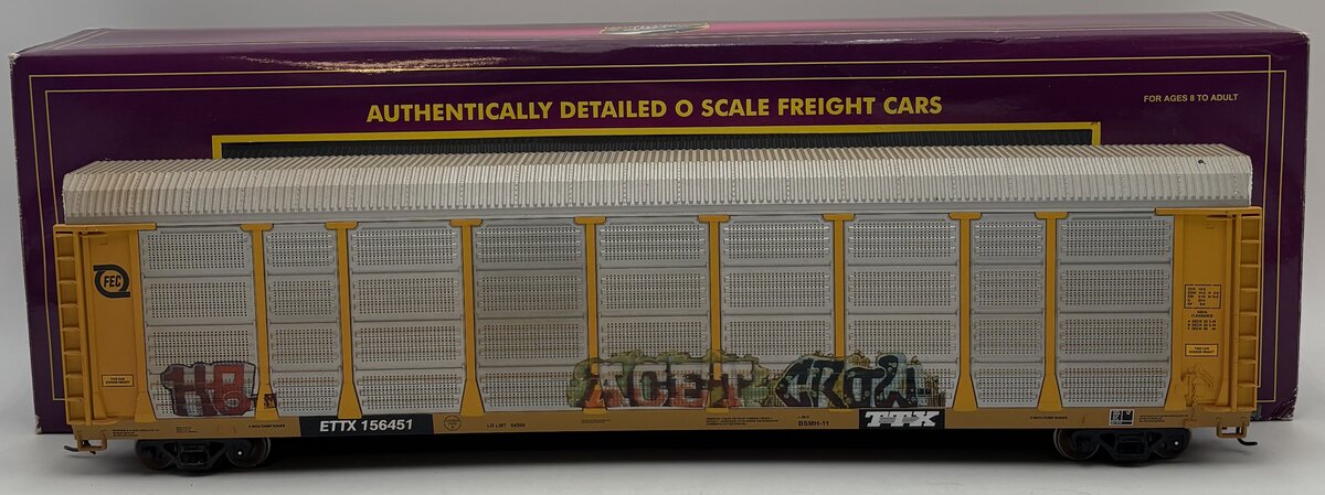 MTH 20-98615 O  Custom Weathered FEC Corrugated Auto Carrier #156451 (2-Rail)/Box