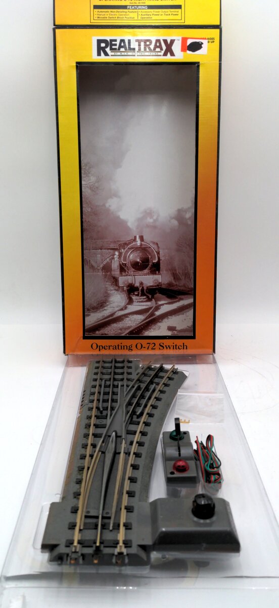 MTH 40-1020 O72 RealTrax Nickel Silver Right Hand Remote Switch Turnout  EX/Box