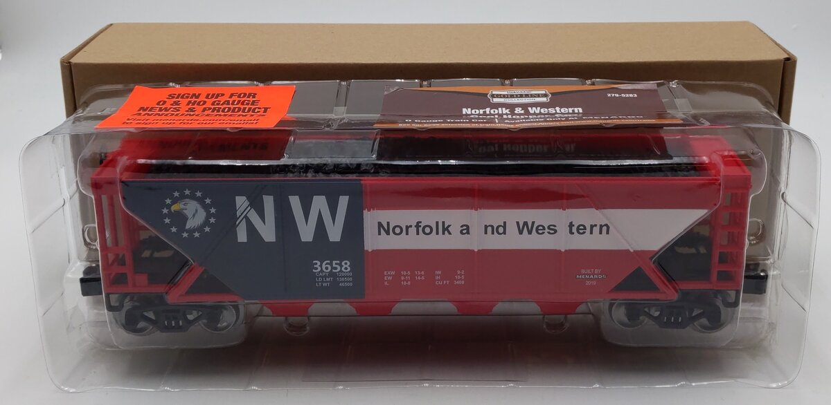 Menards 279-5283 O Norfolk & Western Coal Hopper Car #3658 NIB