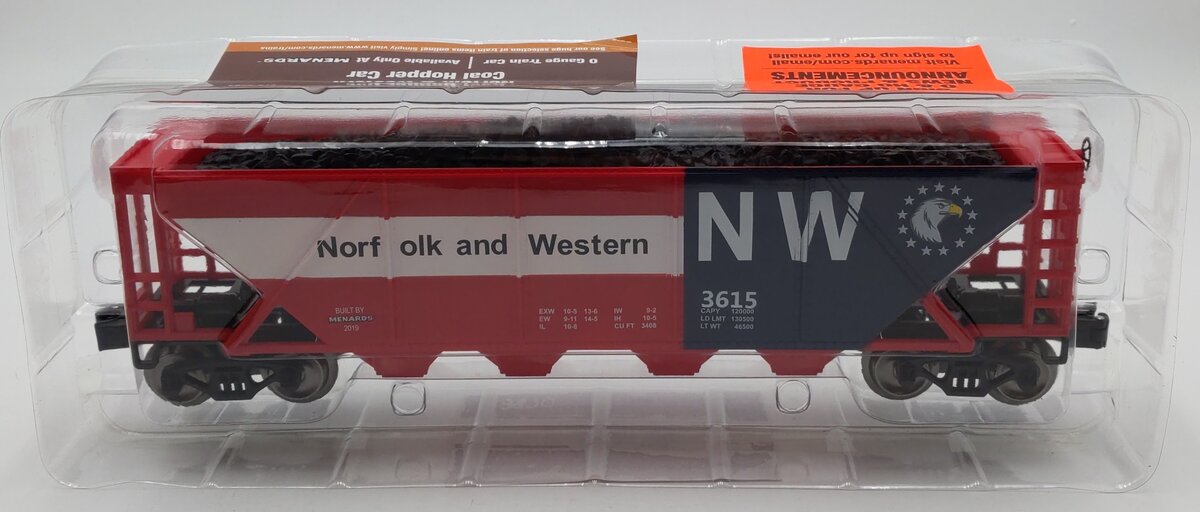 Menards 279-5283 O Norfolk & Western Coal Hopper Car #3615 NIB