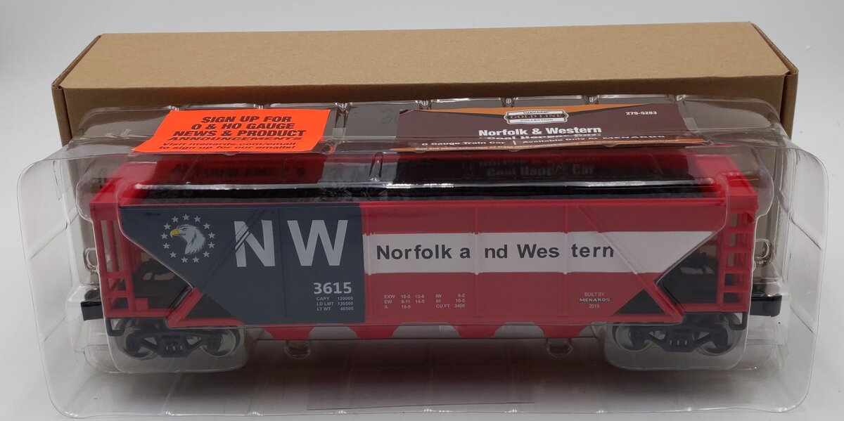 Menards 279-5283 O Norfolk & Western Coal Hopper Car #3615 NIB