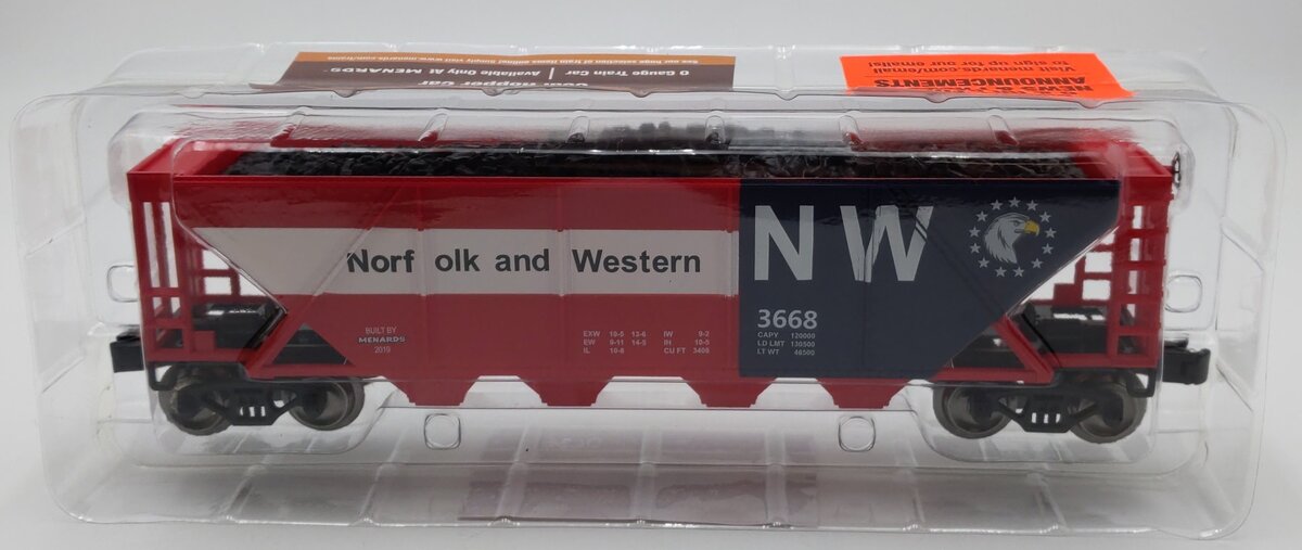 Menards 279-5283 O Norfolk & Western Coal Hopper Car #3668 NIB