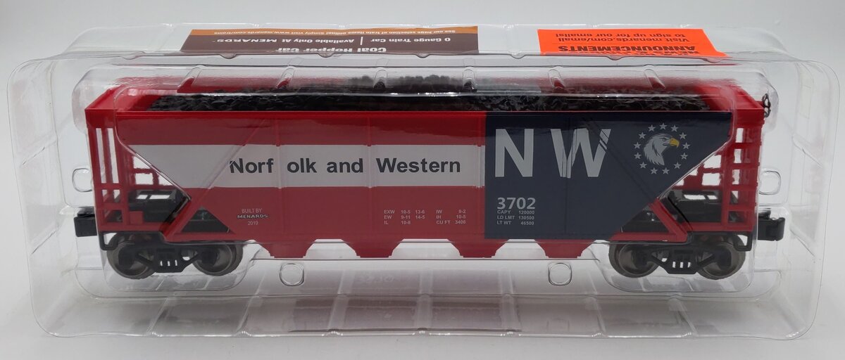 Menards 279-5283 O Norfolk & Western Coal Hopper Car #3702 NIB